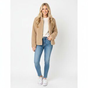 DEMOCRACY Faux Fur Mongolian Curly Lamb Teddy Jacket